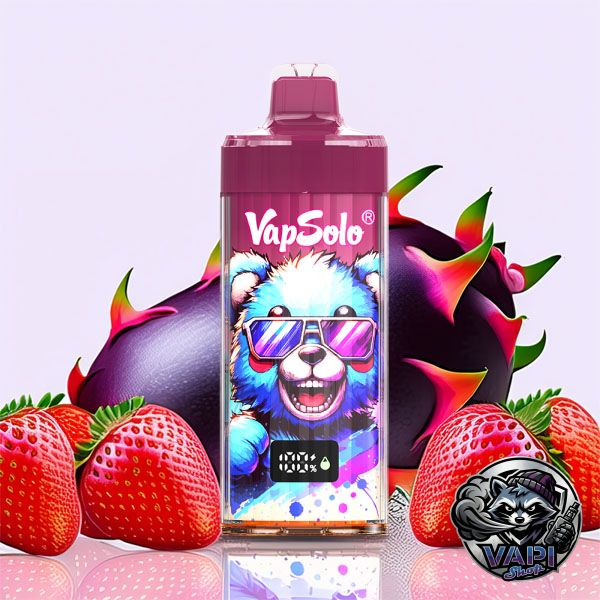 VapSolo King Pro 40000 - Černý led Drakovo ovoce Jahoda 5%