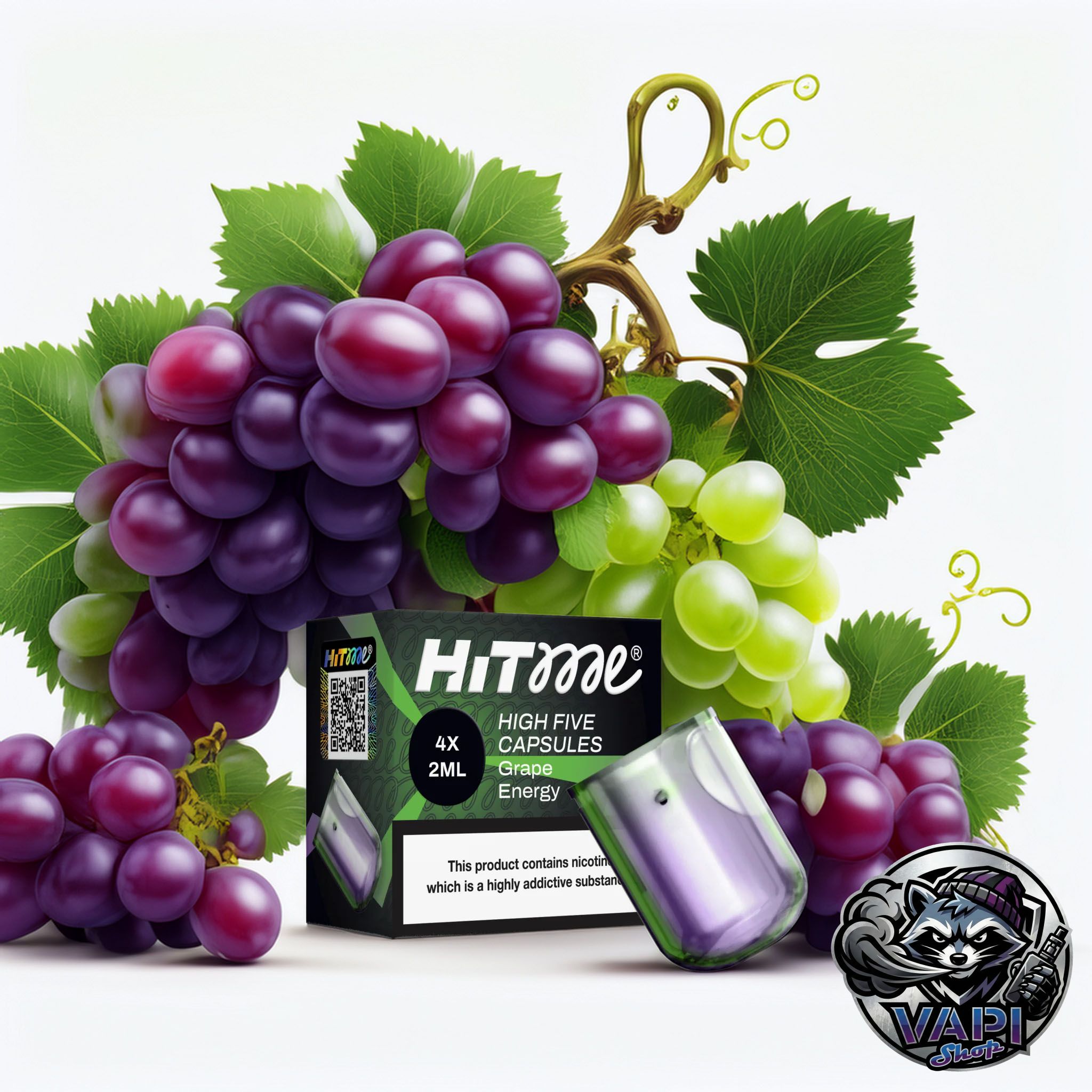 Hitme-HIGHFIVE-Grape-Energy-capsule Hitme High Five Capsules – Grape Energy 2%