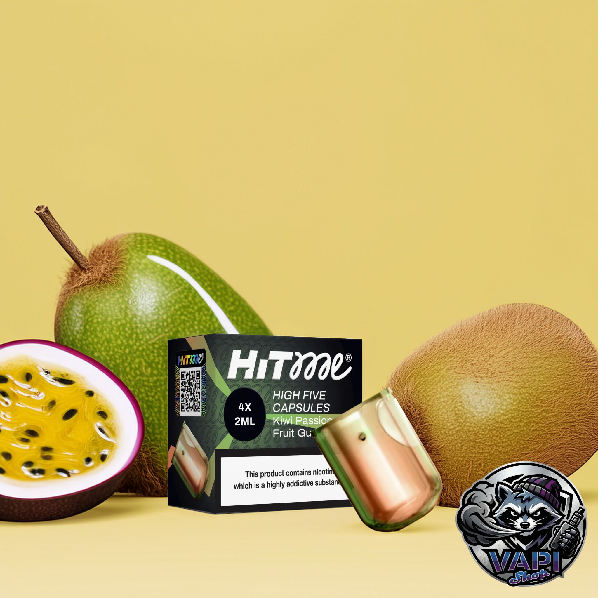 Hitme-HIGHFIVE-Kiwi-Passionfurit-gurava_capsule Hitme High Five Capsules – Kiwi Passion Fruit Guava 2%